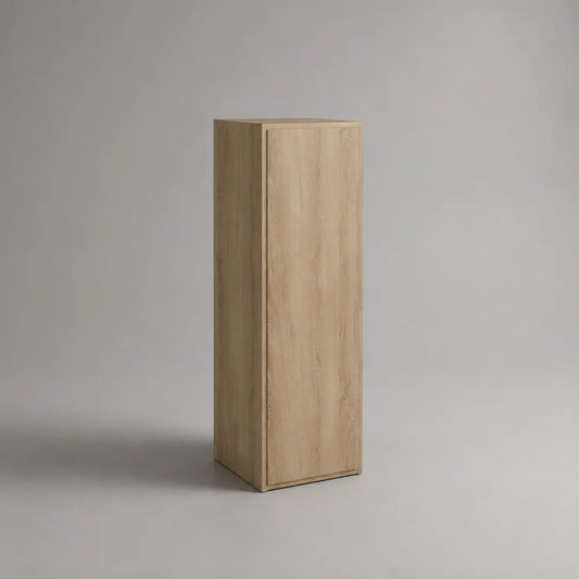 TV-Hochschrank mit 1 Tür aus melaminharzbeschichteter Spanplatte, Eiche Natur, 40 × 35 × 120 cm